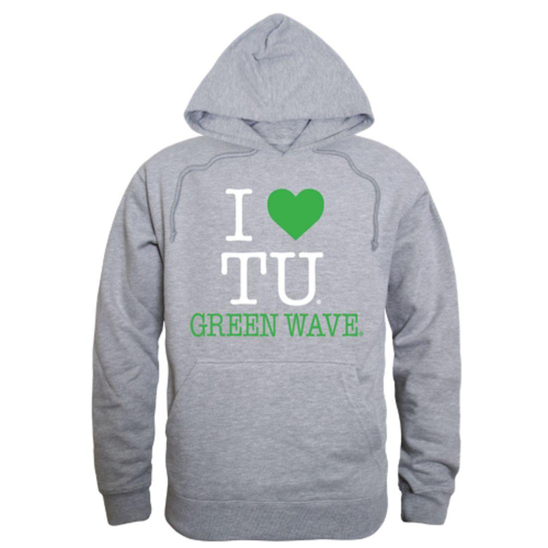 I Love Tulane University Green Waves Hoodie Sweatshirt