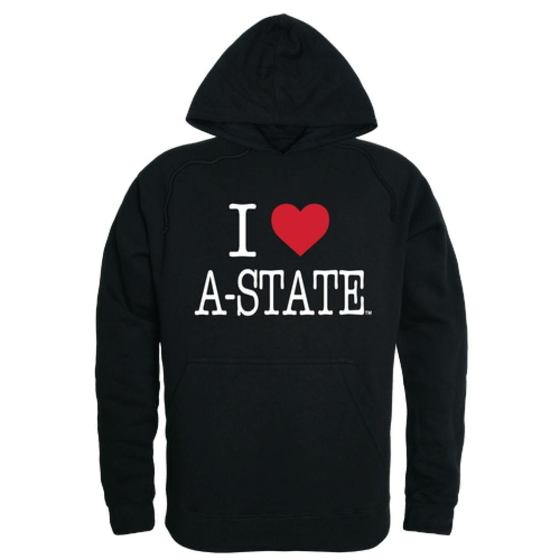 I Love Arkansas State University A-State Red Wolves Hoodie Sweatshirt
