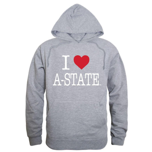I Love Arkansas State University A-State Red Wolves Hoodie Sweatshirt