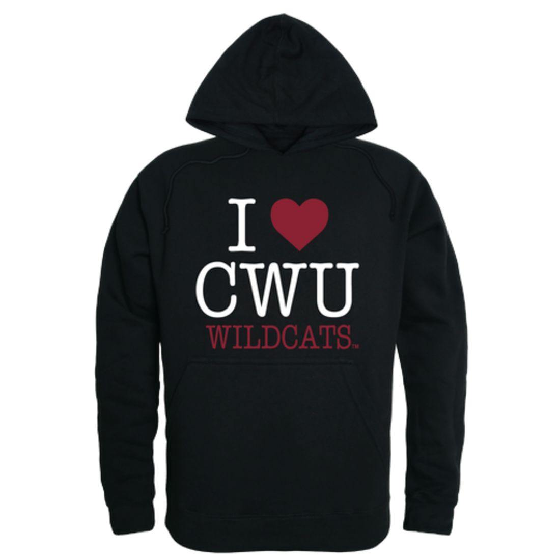 I Love CWU Central Washington University Wildcats Hoodie Sweatshirt