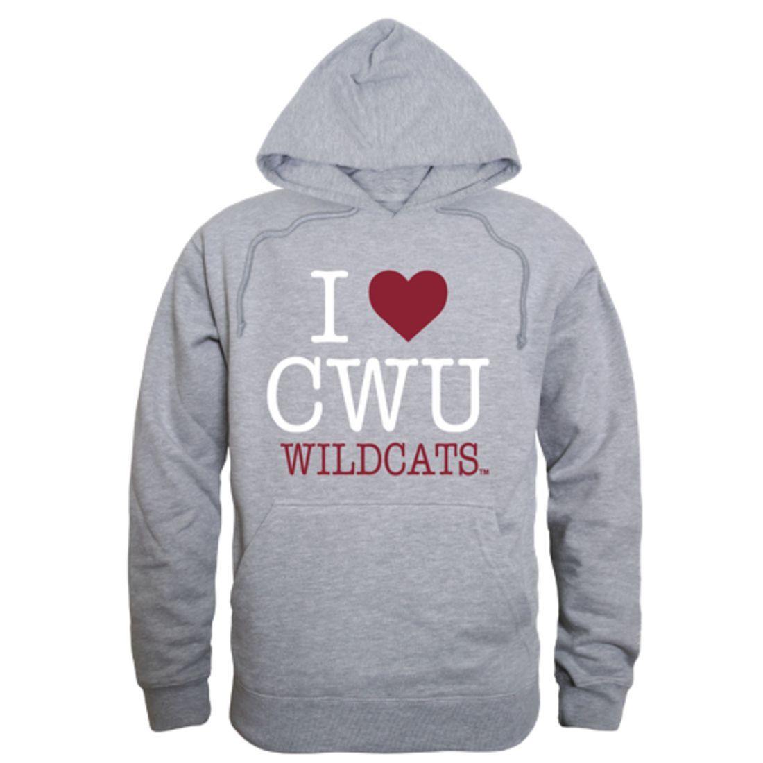 I Love CWU Central Washington University Wildcats Hoodie Sweatshirt