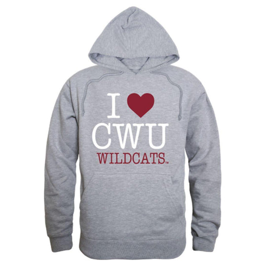 I Love CWU Central Washington University Wildcats Hoodie Sweatshirt
