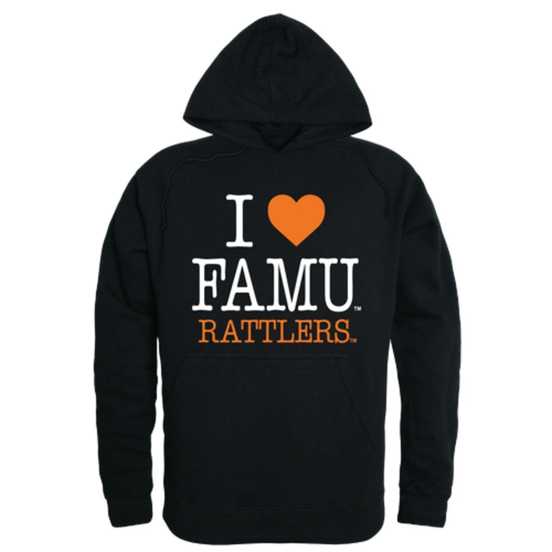 I Love FAMU Florida A&M University Rattlers Hoodie Sweatshirt