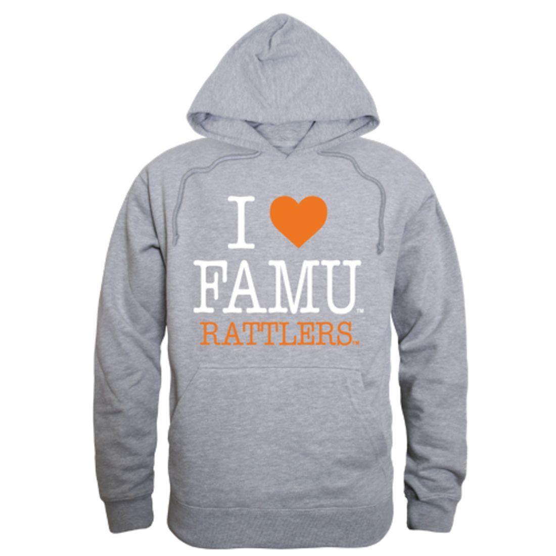 I Love FAMU Florida A&M University Rattlers Hoodie Sweatshirt