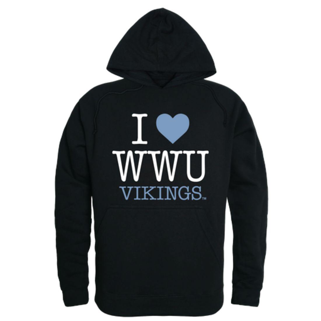 I Love WWU Western Washington University Vikings Hoodie Sweatshirt