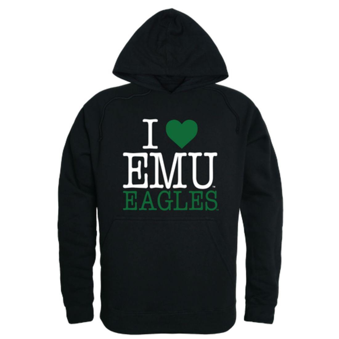 I Love EMU Eastern Michigan University Eagles Hoodie Sweatshirt