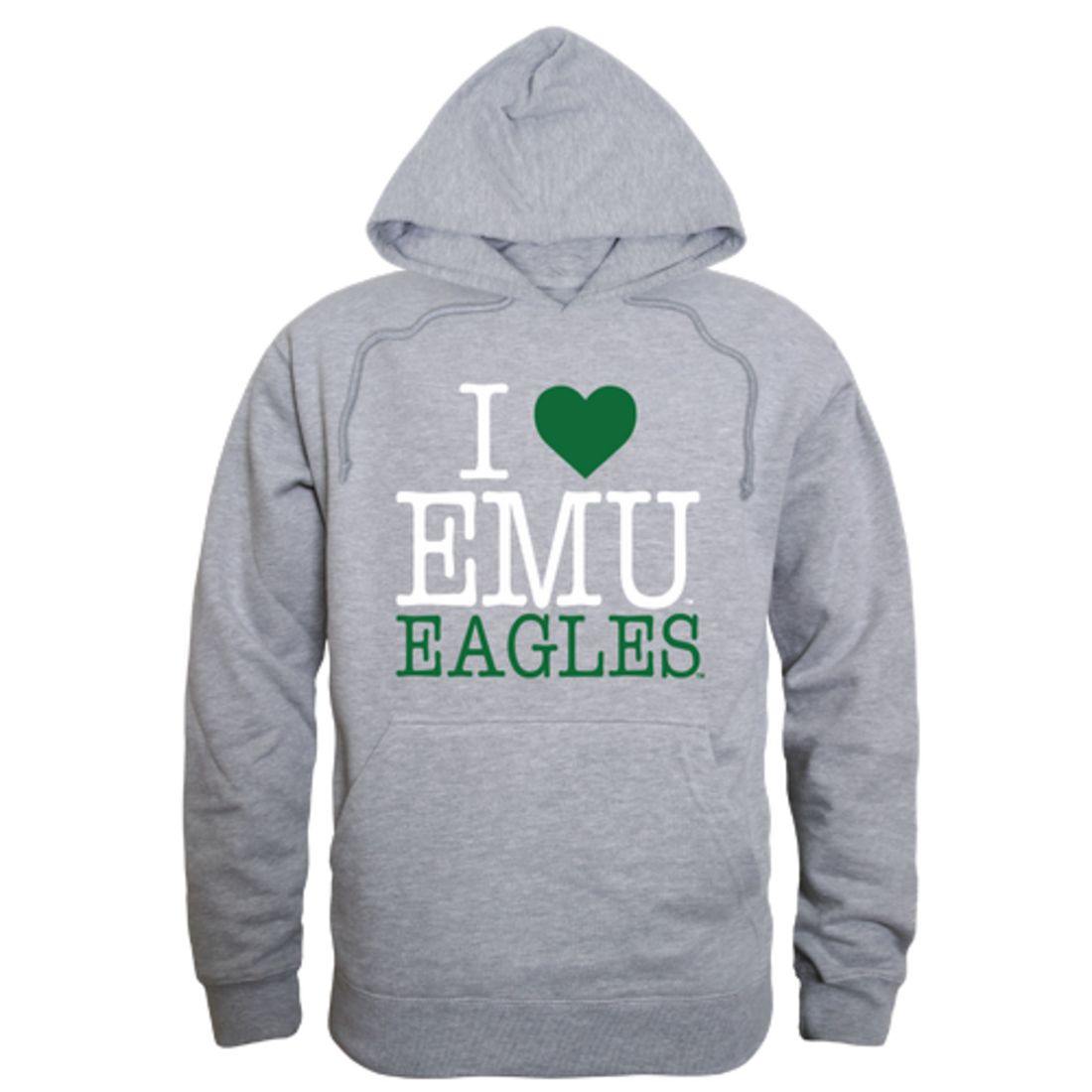 I Love EMU Eastern Michigan University Eagles Hoodie Sweatshirt