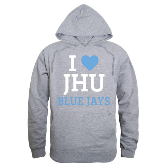 I Love JHU Johns Hopkins University Blue Jays Hoodie Sweatshirt