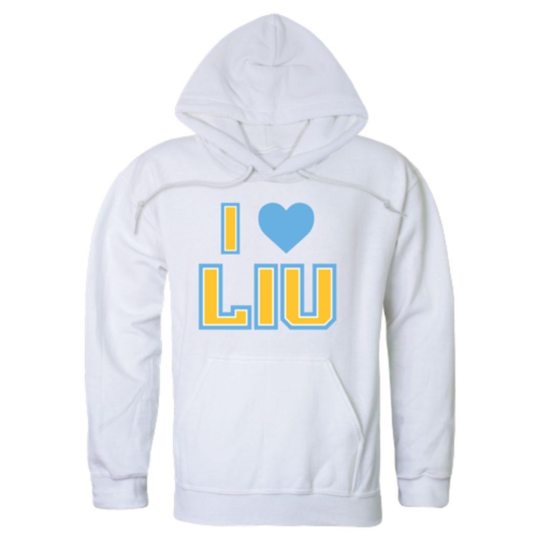 I Love LIU Long Island University Post Pioneers Hoodie Sweatshirt