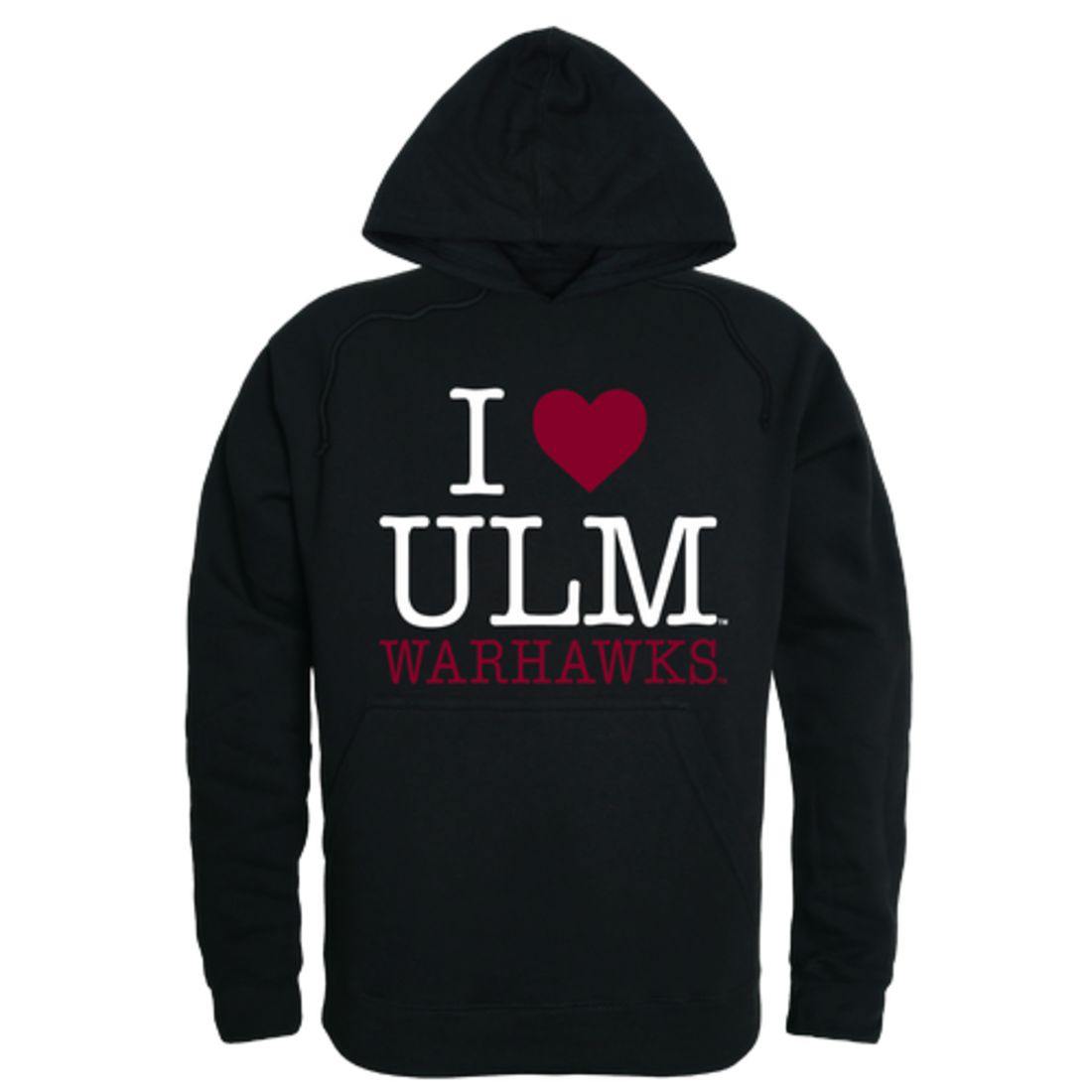 I Love ULM University of Louisiana Monroe Warhawks Hoodie Sweatshirt