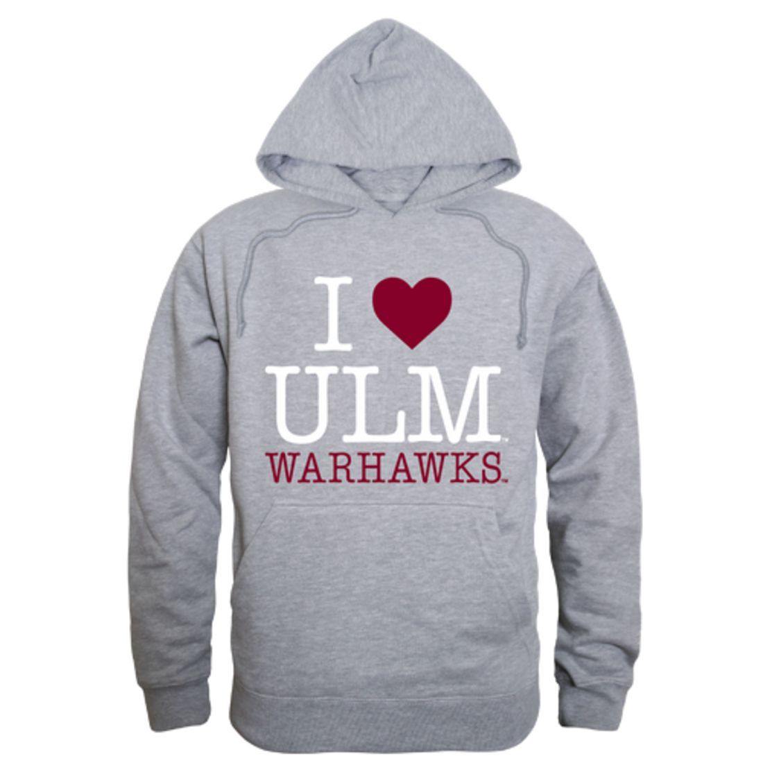 I Love ULM University of Louisiana Monroe Warhawks Hoodie Sweatshirt