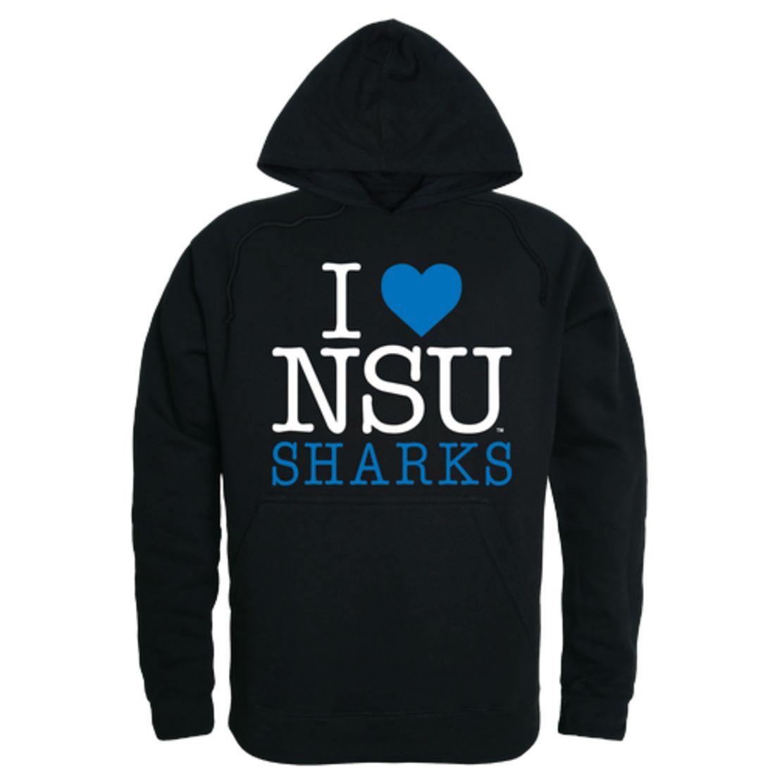 I Love NSU Nova Southeastern University Sharks Hoodie Sweatshirt