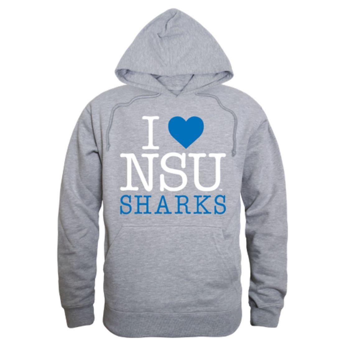 I Love NSU Nova Southeastern University Sharks Hoodie Sweatshirt