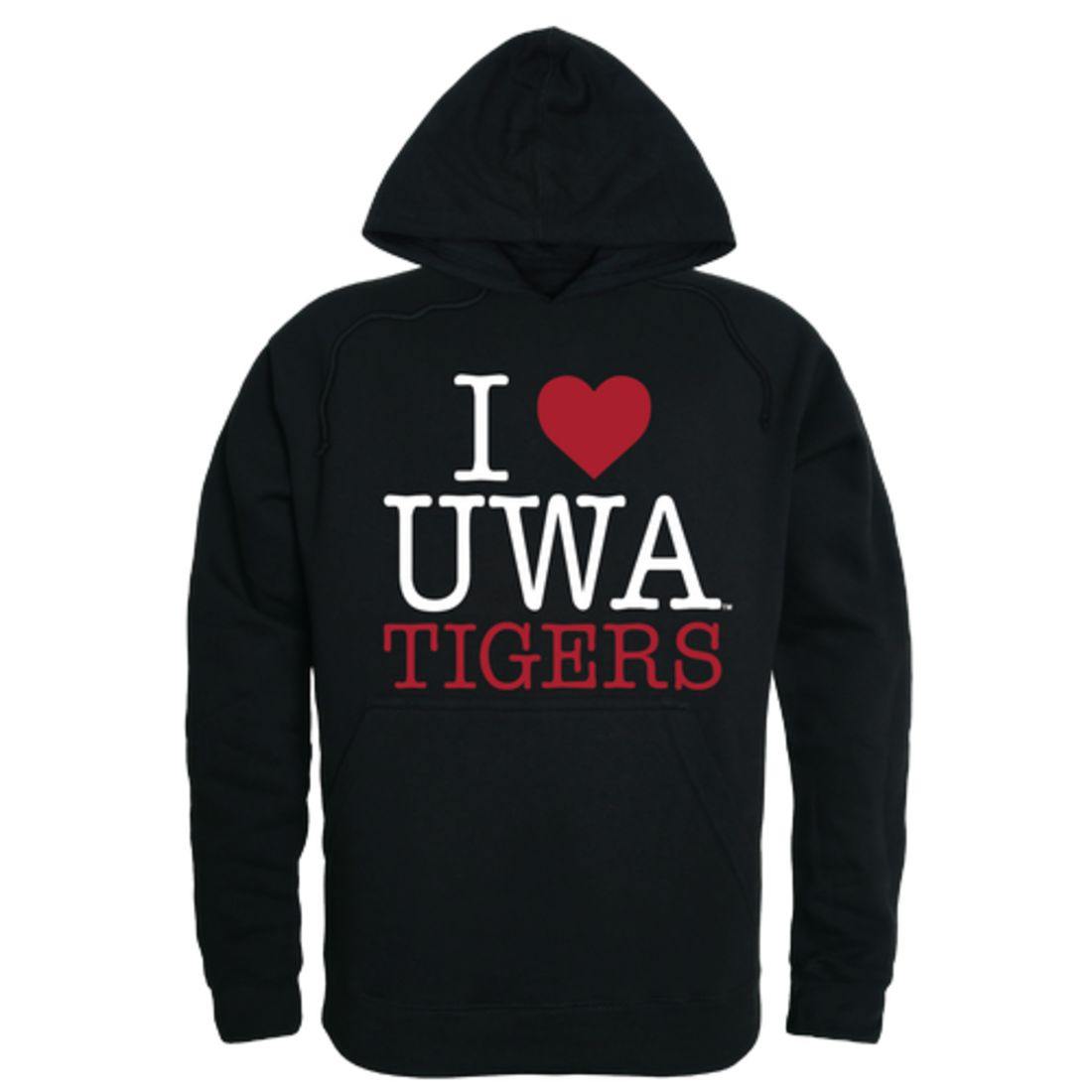 I Love UWA University of West Alabama Tigers Hoodie Sweatshirt