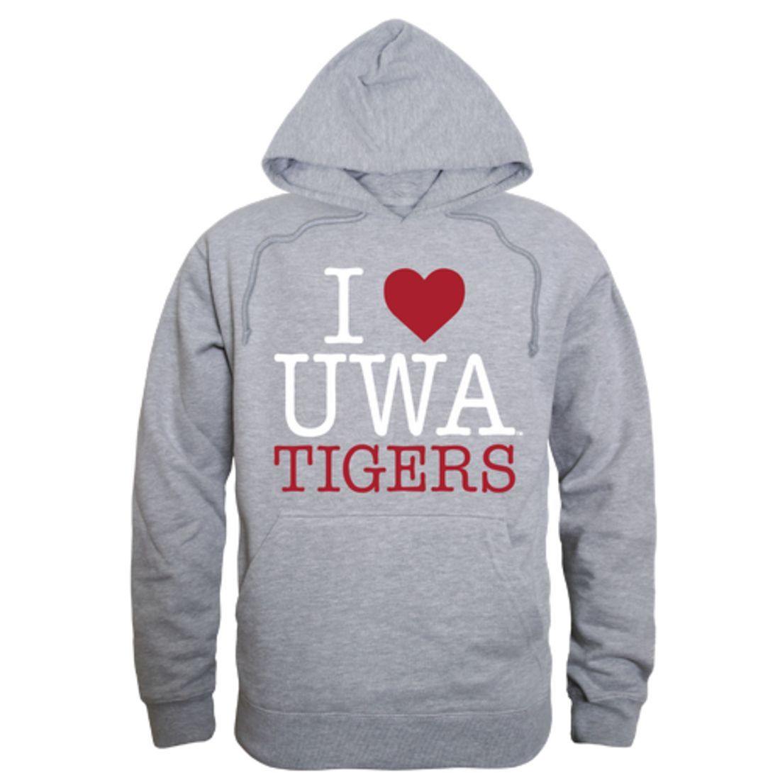 I Love UWA University of West Alabama Tigers Hoodie Sweatshirt