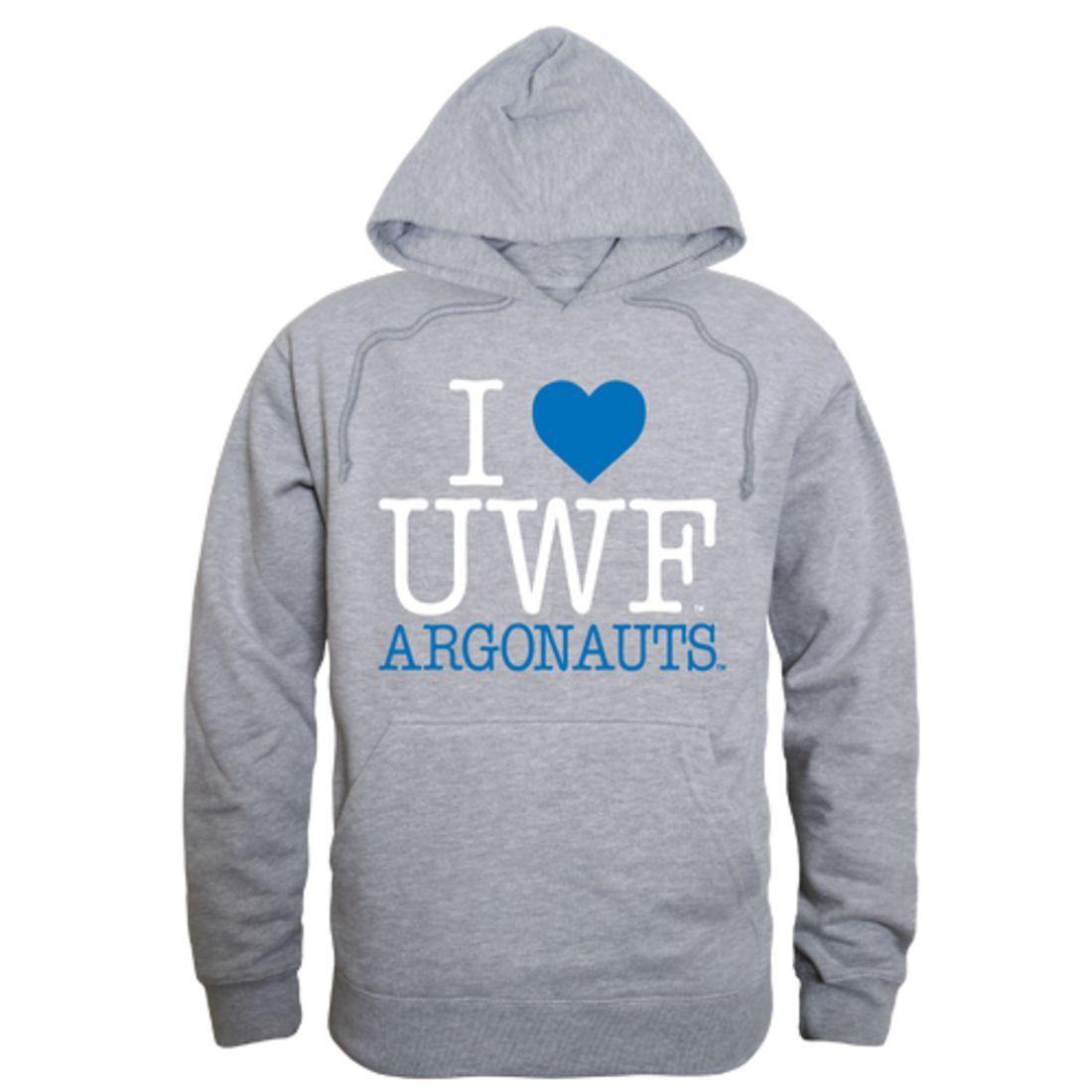 I Love UWF University of West Florida Argonauts Hoodie Sweatshirt