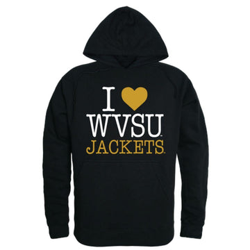 I Love WVSU West Virginia State University Yellow Jackets Hoodie Sweatshirt