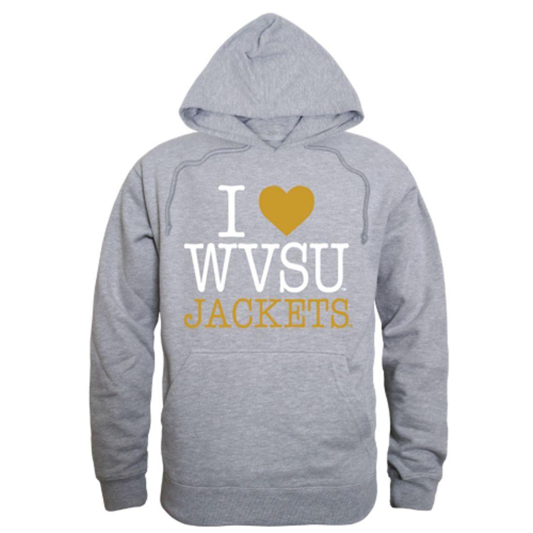 I Love WVSU West Virginia State University Yellow Jackets Hoodie Sweatshirt