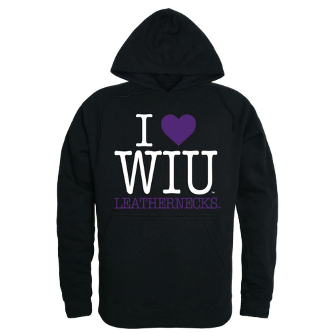 I Love WIU Western Illinois University Leathernecks Hoodie Sweatshirt