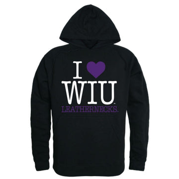 I Love WIU Western Illinois University Leathernecks Hoodie Sweatshirt