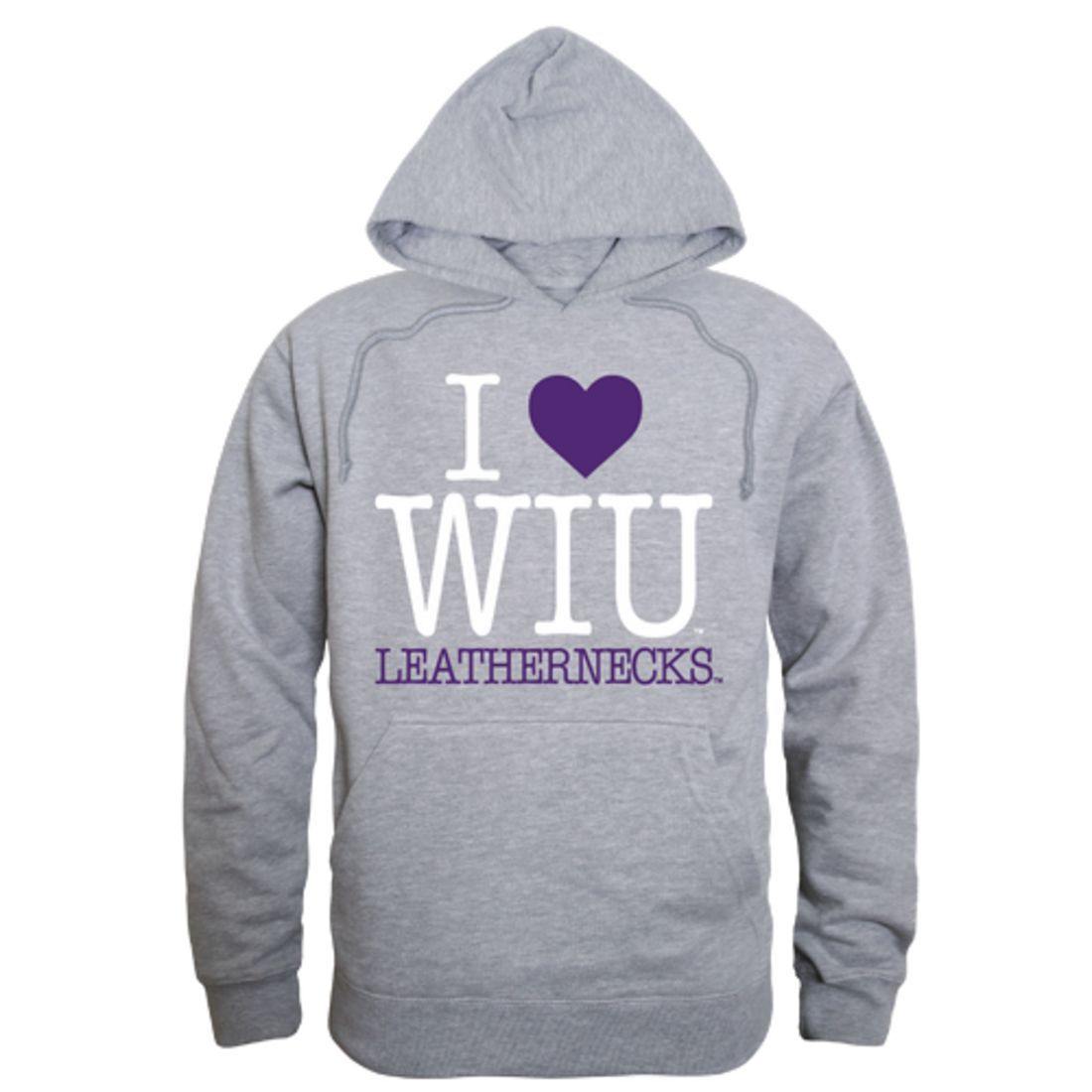 I Love WIU Western Illinois University Leathernecks Hoodie Sweatshirt