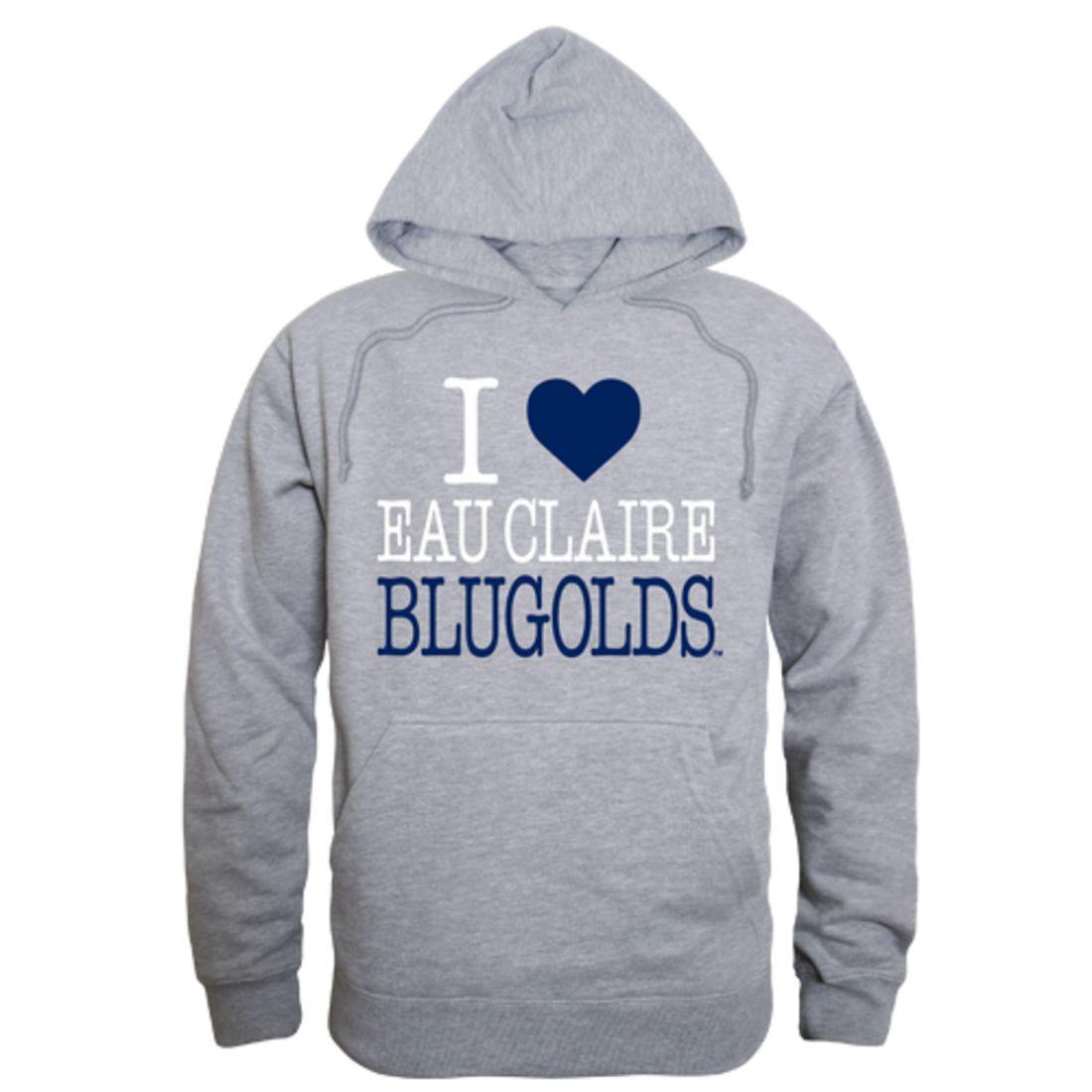 I Love UWEC University of Wisconsin-Eau Claire Blugolds Hoodie Sweatshirt