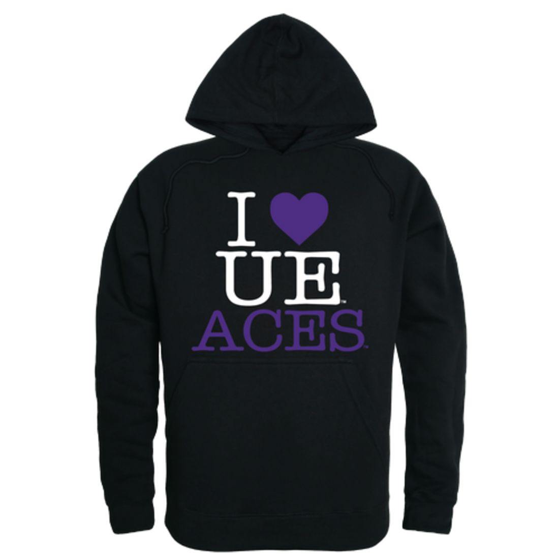 I Love University of Evansville Purple Aces Hoodie Sweatshirt