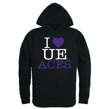 I Love University of Evansville Purple Aces Hoodie Sweatshirt
