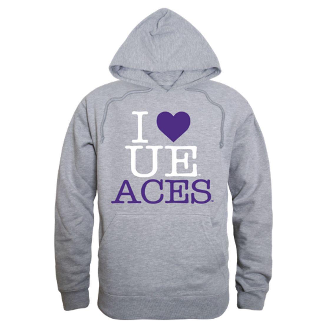 I Love University of Evansville Purple Aces Hoodie Sweatshirt