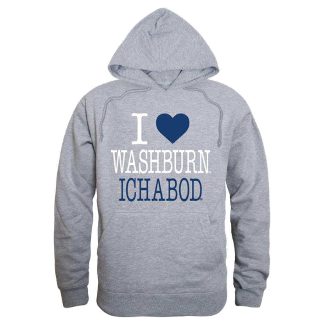I Love Washburn University Ichabods Hoodie Sweatshirt