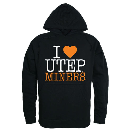 I Love UTEP University of Teas at El Paso Miners Hoodie Sweatshirt