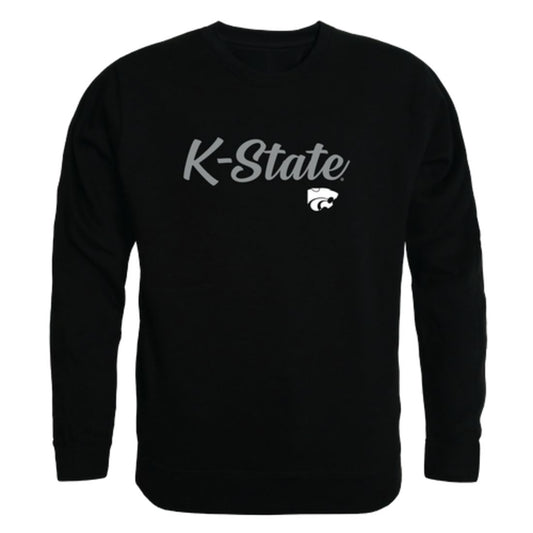 KSU Kansas State University Wildcats Script Crewneck Pullover Sweatshirt Sweater Black