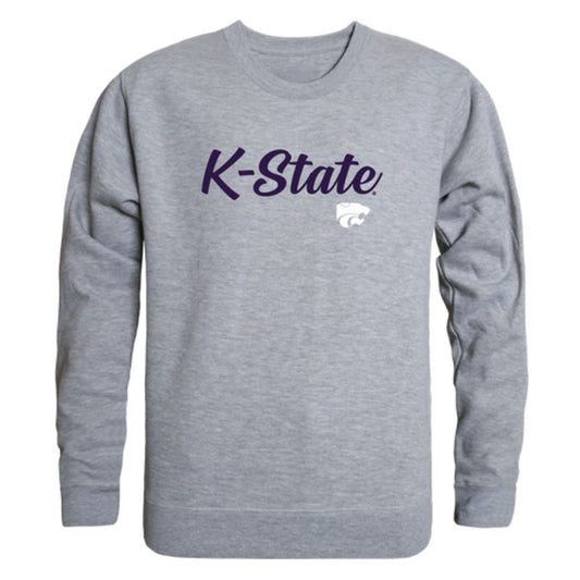 KSU Kansas State University Wildcats Script Crewneck Pullover Sweatshirt Sweater Black