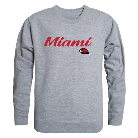Miami University RedHawks Script Crewneck Pullover Sweatshirt Sweater Black