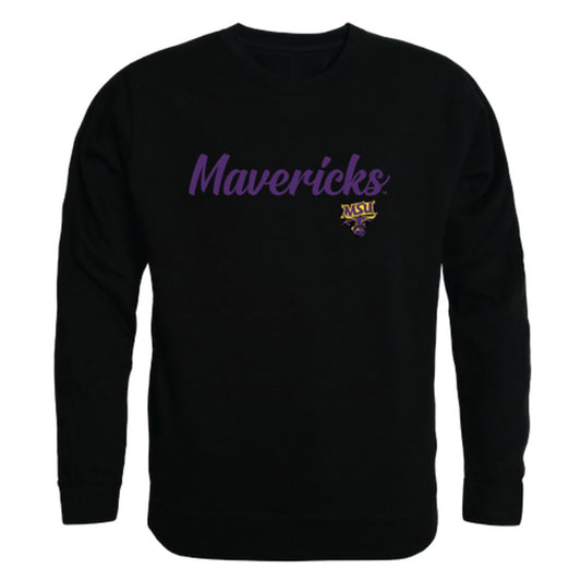 MNSU Minnesota State University Mankato Mavericks Script Crewneck Pullover Sweatshirt Sweater Black