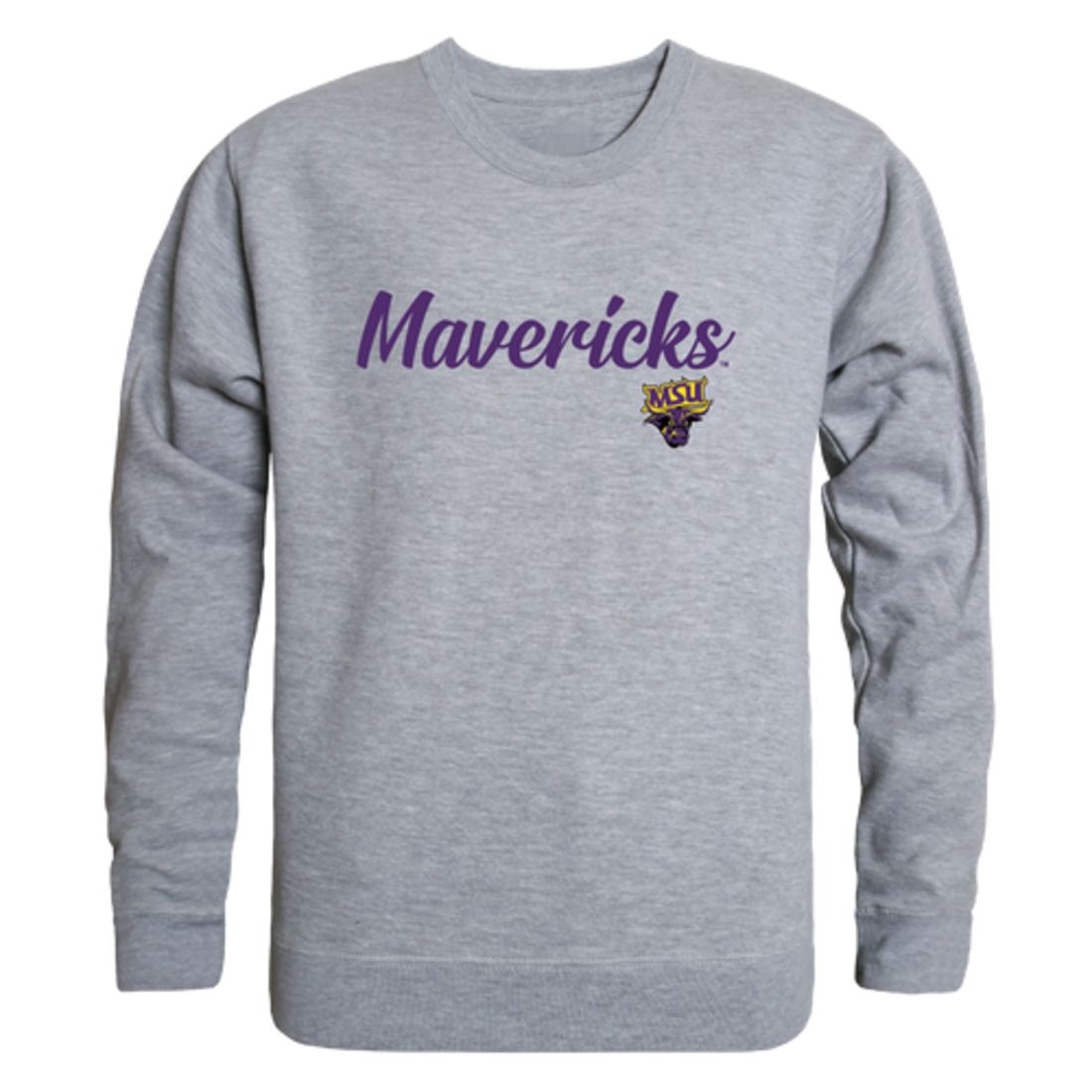 MNSU Minnesota State University Mankato Mavericks Script Crewneck Pullover Sweatshirt Sweater Black