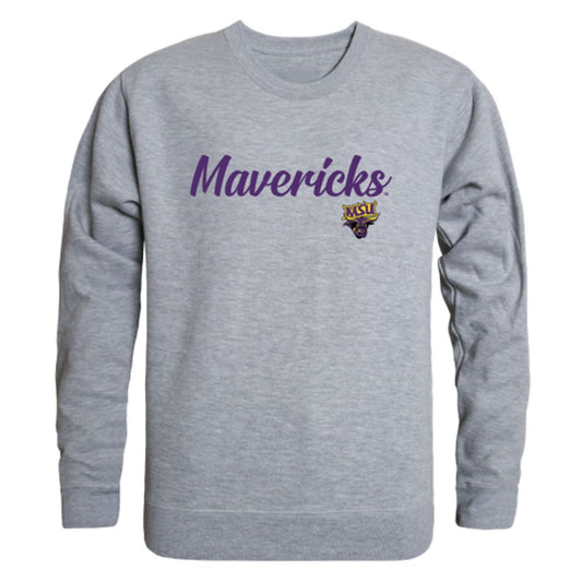 MNSU Minnesota State University Mankato Mavericks Script Crewneck Pullover Sweatshirt Sweater Black