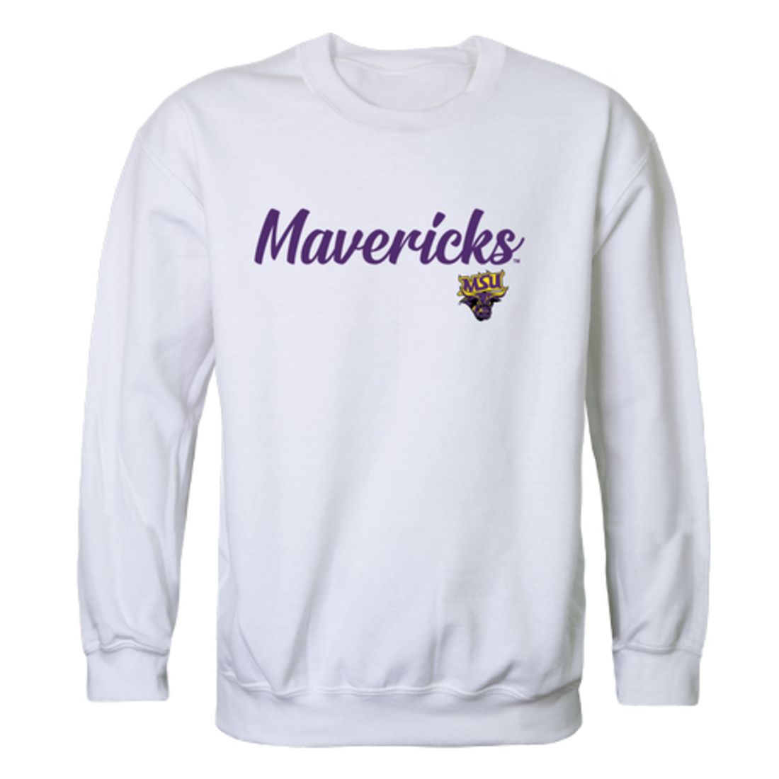 MNSU Minnesota State University Mankato Mavericks Script Crewneck Pullover Sweatshirt Sweater Black
