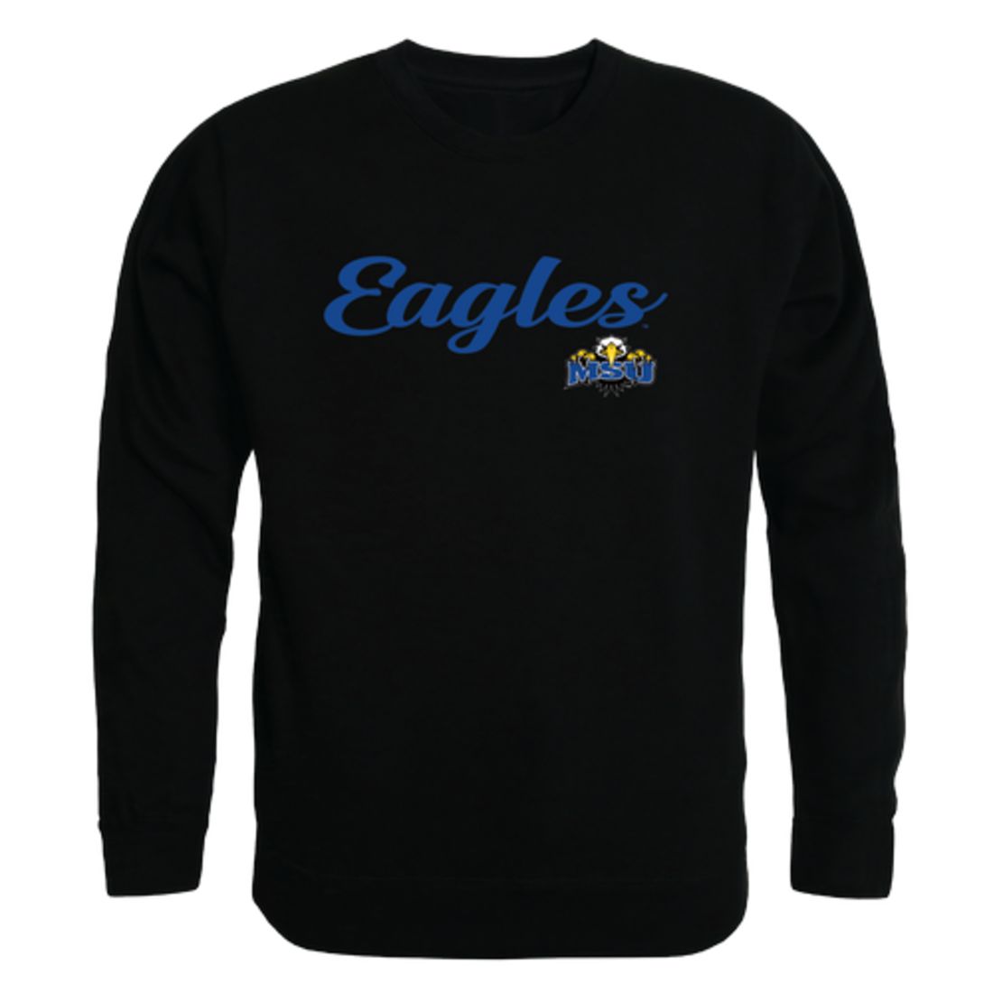 MSU Morehead State University Eagles Script Crewneck Pullover Sweatshirt Sweater Black