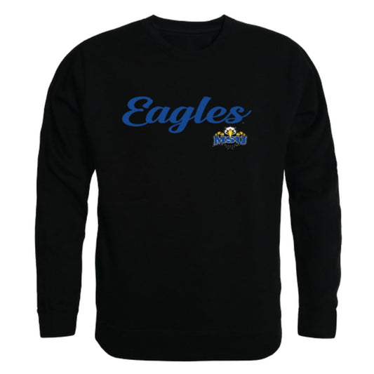 MSU Morehead State University Eagles Script Crewneck Pullover Sweatshirt Sweater Black