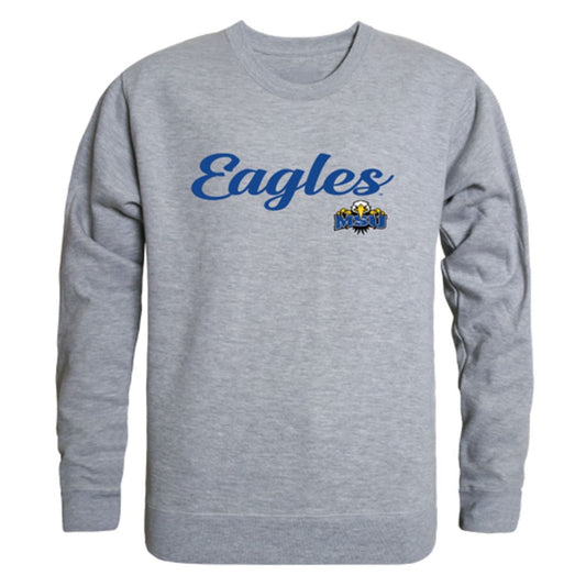MSU Morehead State University Eagles Script Crewneck Pullover Sweatshirt Sweater Black