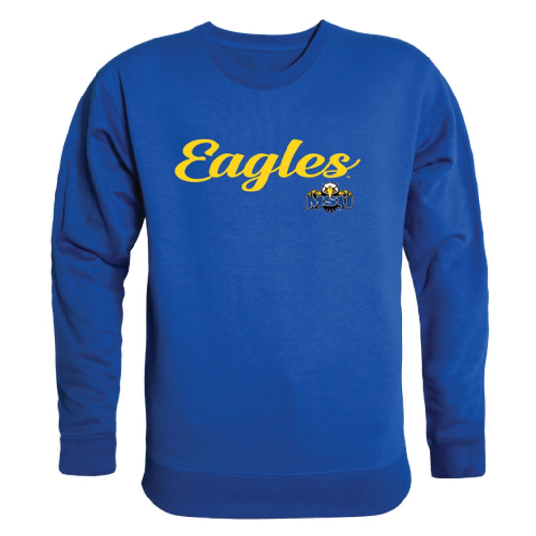 MSU Morehead State University Eagles Script Crewneck Pullover Sweatshirt Sweater Black