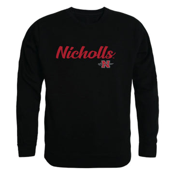 Nicholls State University Colonels Script Crewneck Pullover Sweatshirt Sweater Black