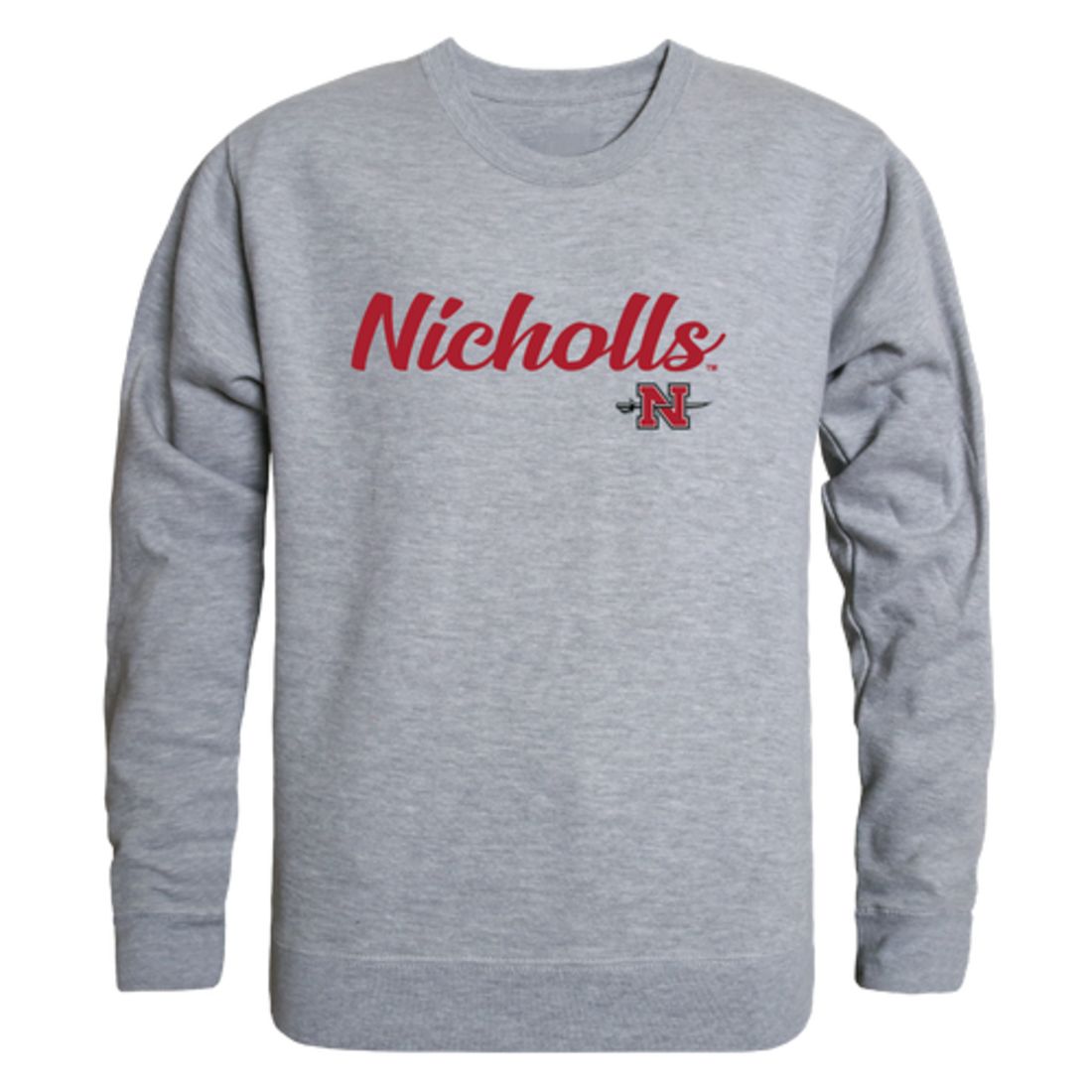 Nicholls State University Colonels Script Crewneck Pullover Sweatshirt Sweater Black