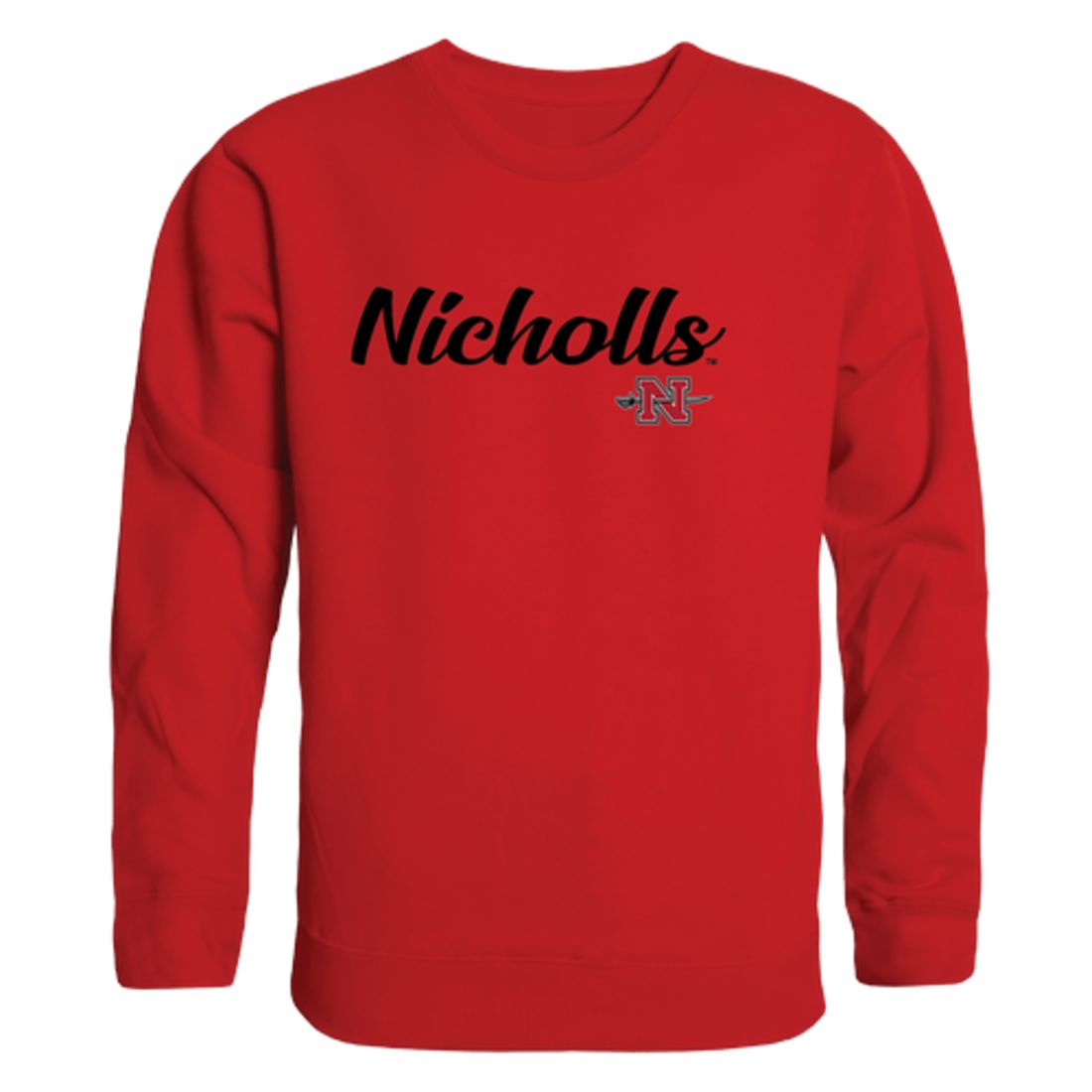 Nicholls State University Colonels Script Crewneck Pullover Sweatshirt Sweater Black