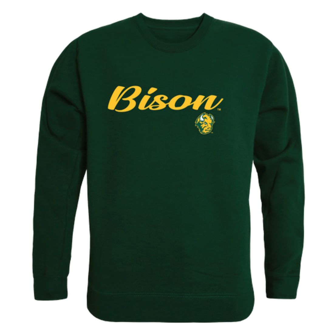NDSU North Dakota State University Bison Thundering Herd Script Crewneck Pullover Sweatshirt Sweater Black