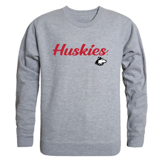 NIU Northern Illinois University Huskies Script Crewneck Pullover Sweatshirt Sweater Black