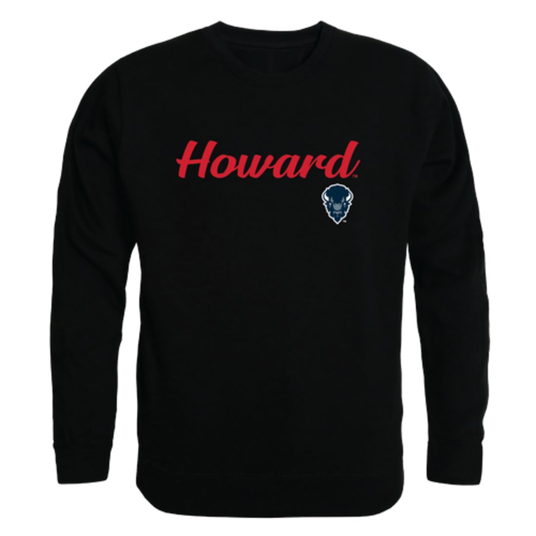 Howard University Bison Script Crewneck Pullover Sweatshirt Sweater Black