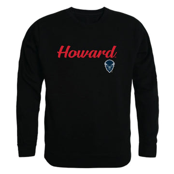 Howard University Bison Script Crewneck Pullover Sweatshirt Sweater Black