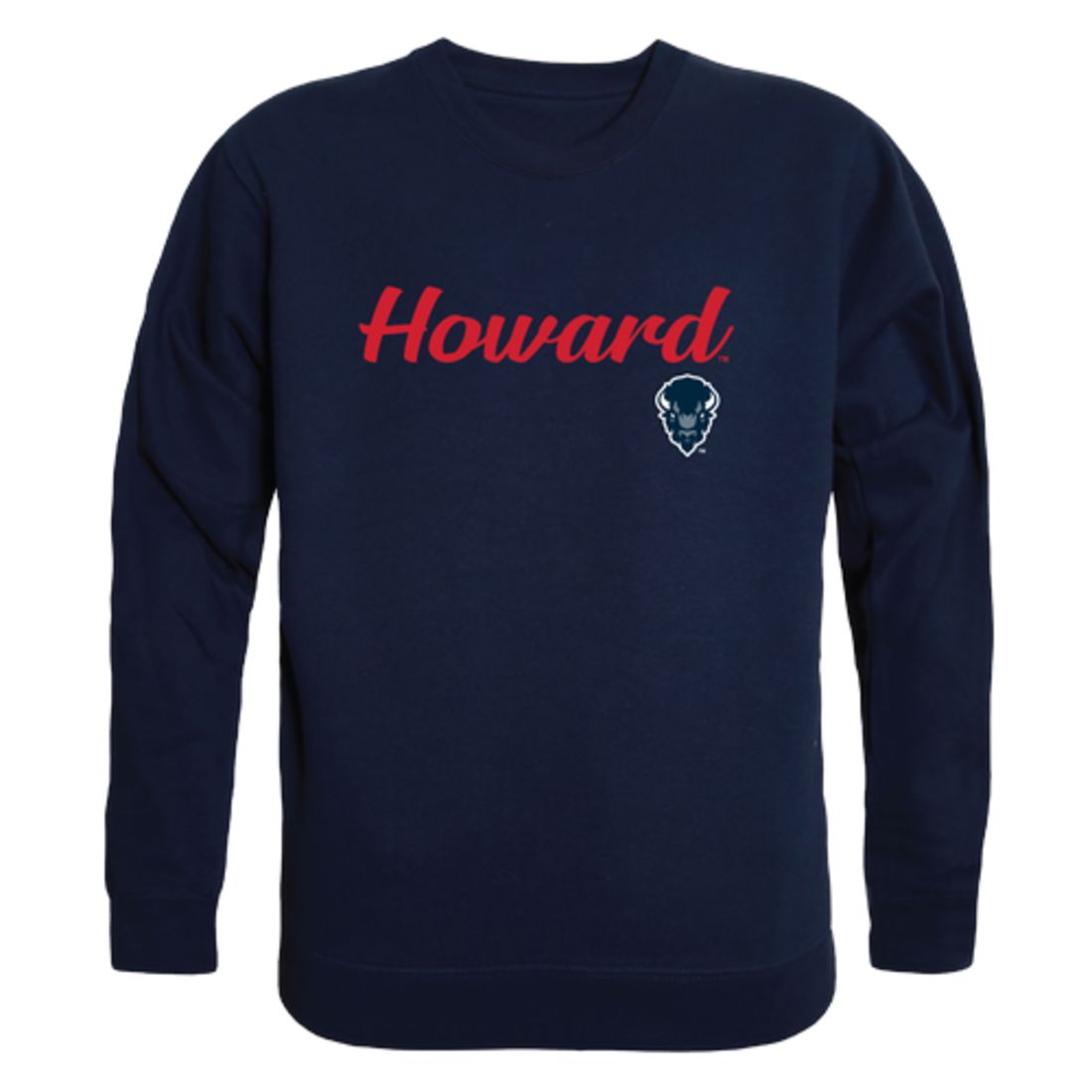 Howard University Bison Script Crewneck Pullover Sweatshirt Sweater Black